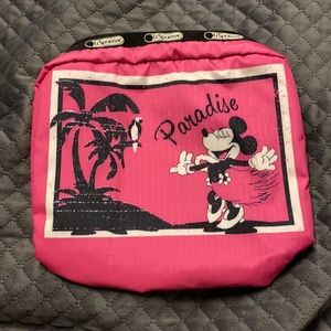 Lesportsac Minnie Mouse Pink Nylon Cosmetic Bag
